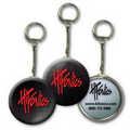 2" Round Metallic Key Chain w/ 3D Lenticular Changing Color Effects - Black/Gray (Custom)